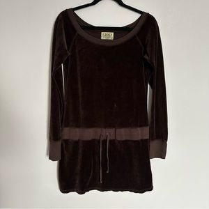 Authentic Juicy Couture Velour Brown Drop waist Dress